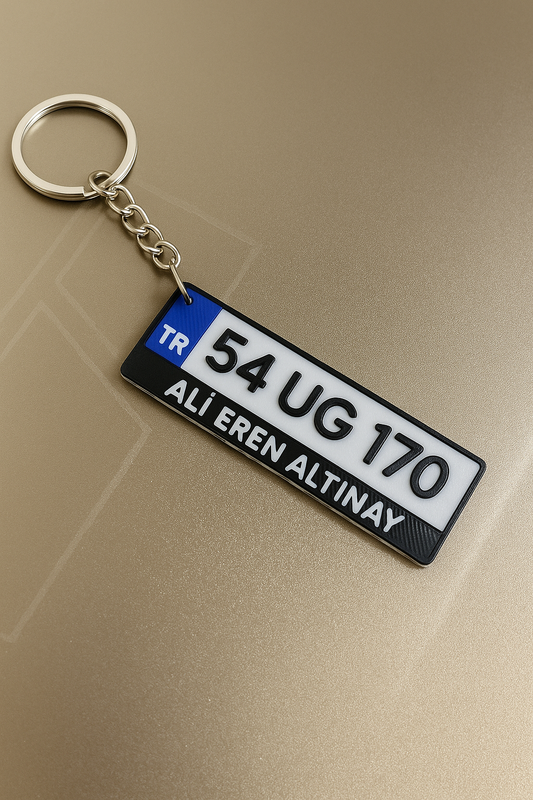 Çift Taraflı Plaka Anahtarlık