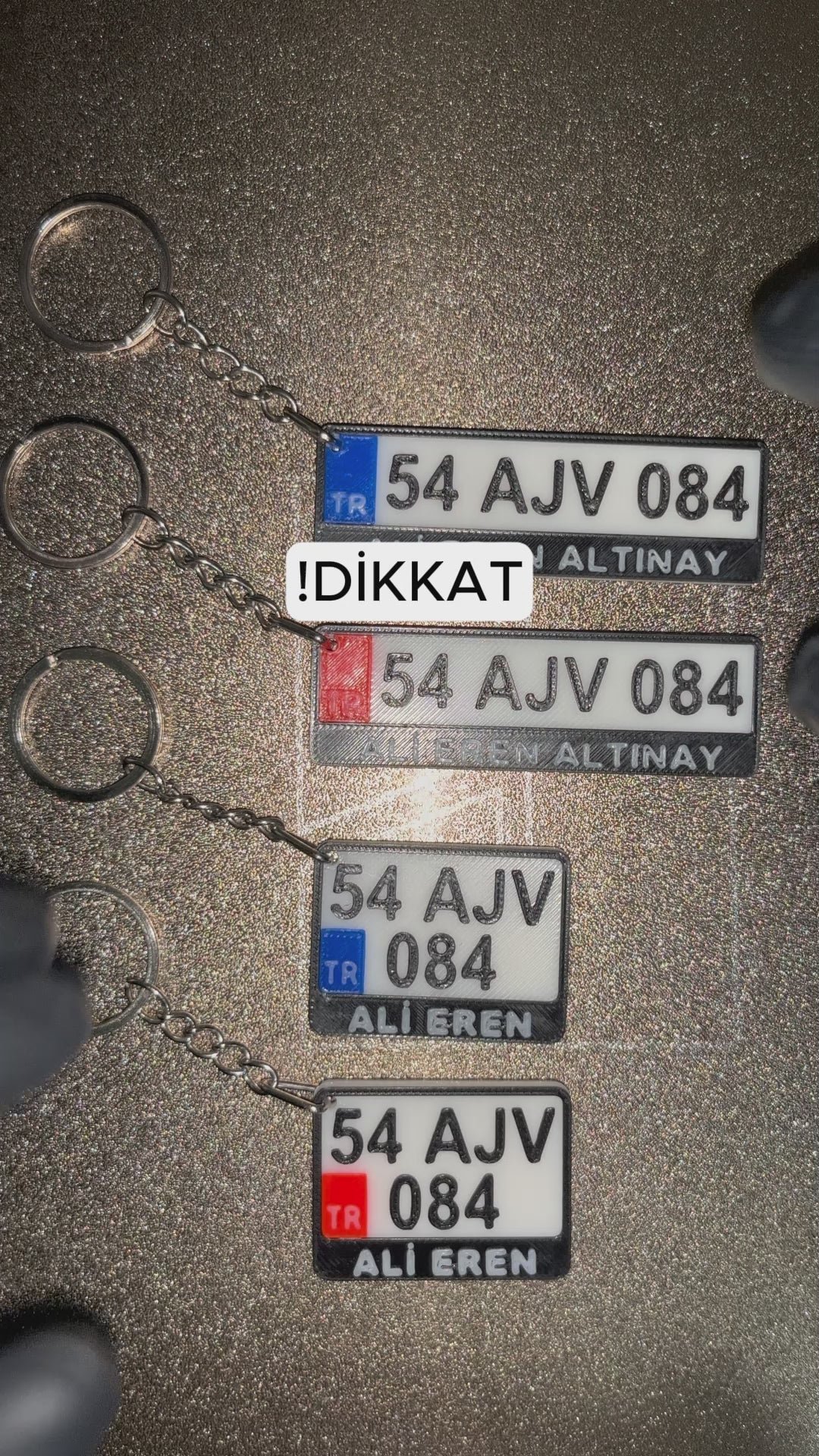 Çift Taraflı Plaka Anahtarlık